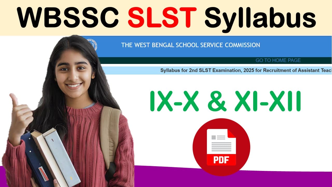 WBSSC SLST 2025 Syllabus PDF (IX-X & XI-XII)